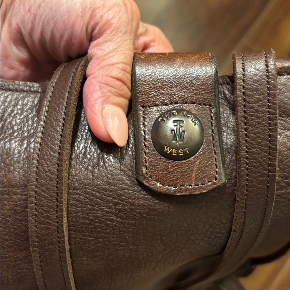 McFadin Made in Texas Cowhide Leather Purse/ Tote Bag. Stacie & Laurie McFadin. - Picture 7 of 12
